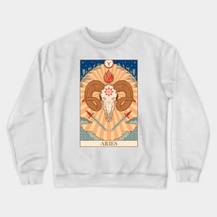 Zodiac sign tarot card Aries Crewneck Sweatshirt